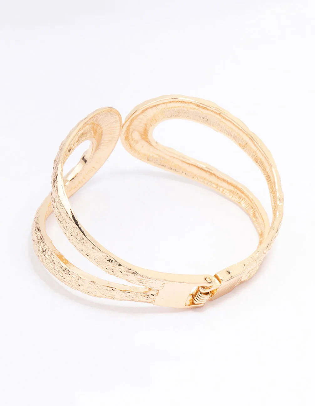 Gold Hammered Hinge Bangle