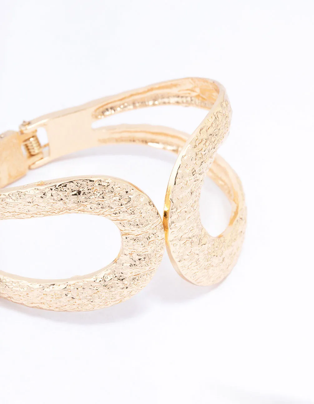 Gold Hammered Hinge Bangle