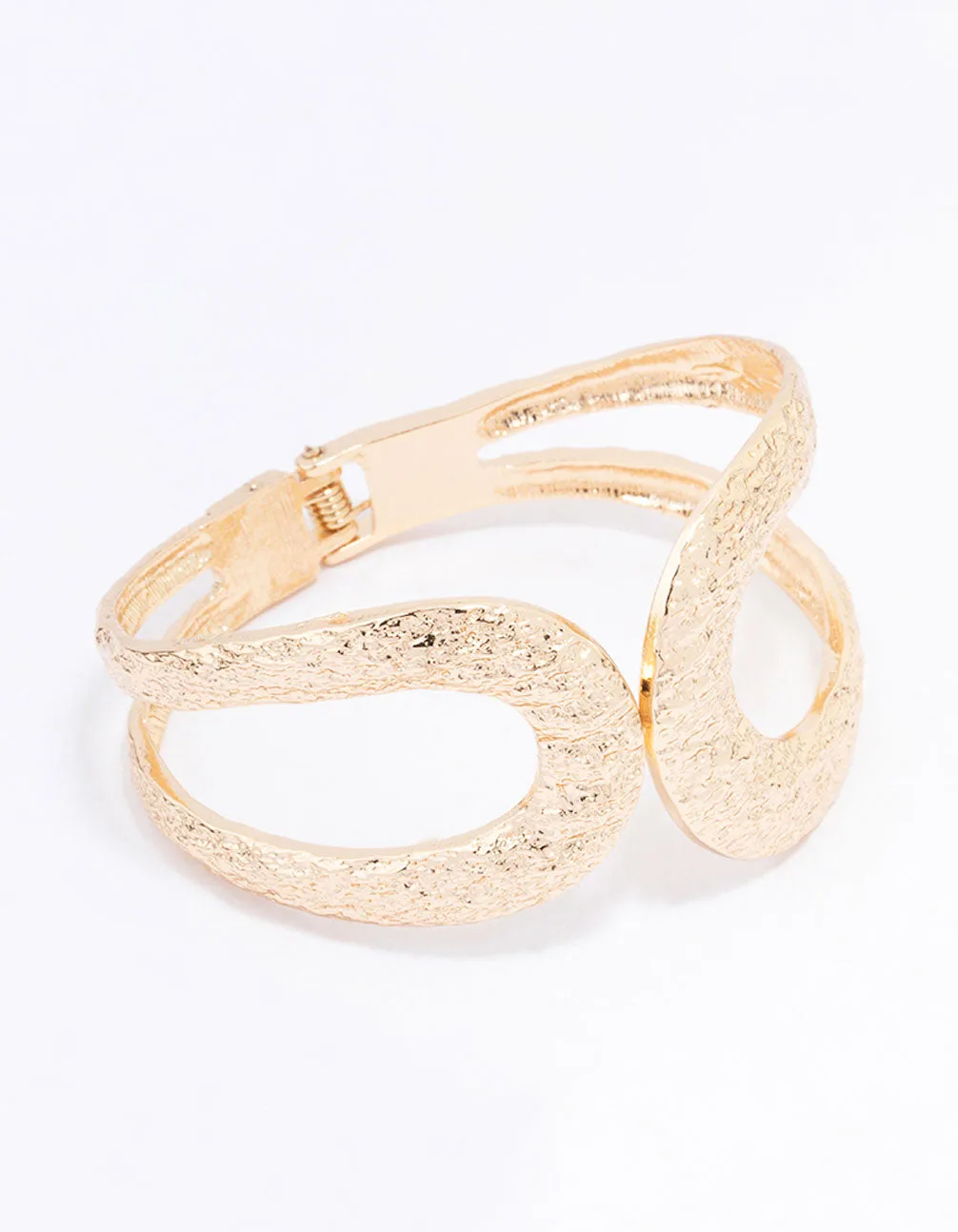 Gold Hammered Hinge Bangle