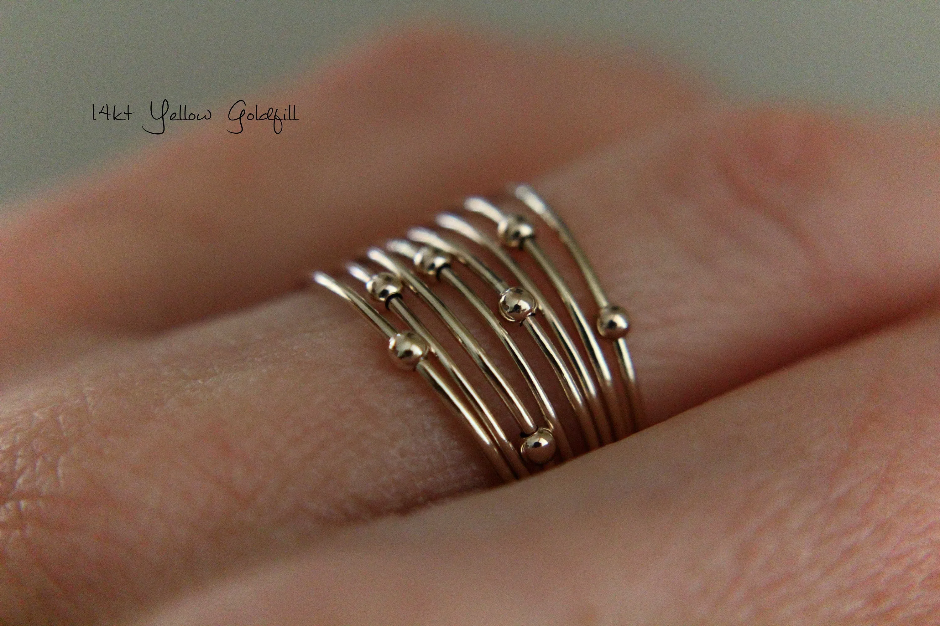 Gold Orbit Ring, Spinner Rings, Stacking Rings, Modern Sterling Spinner Ring, Thin Ring, Beaded Ring, Whisper Rings, Delicate Rings, Gift