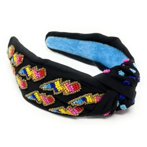 Hand Bead Lightning Bolt Knot Headband