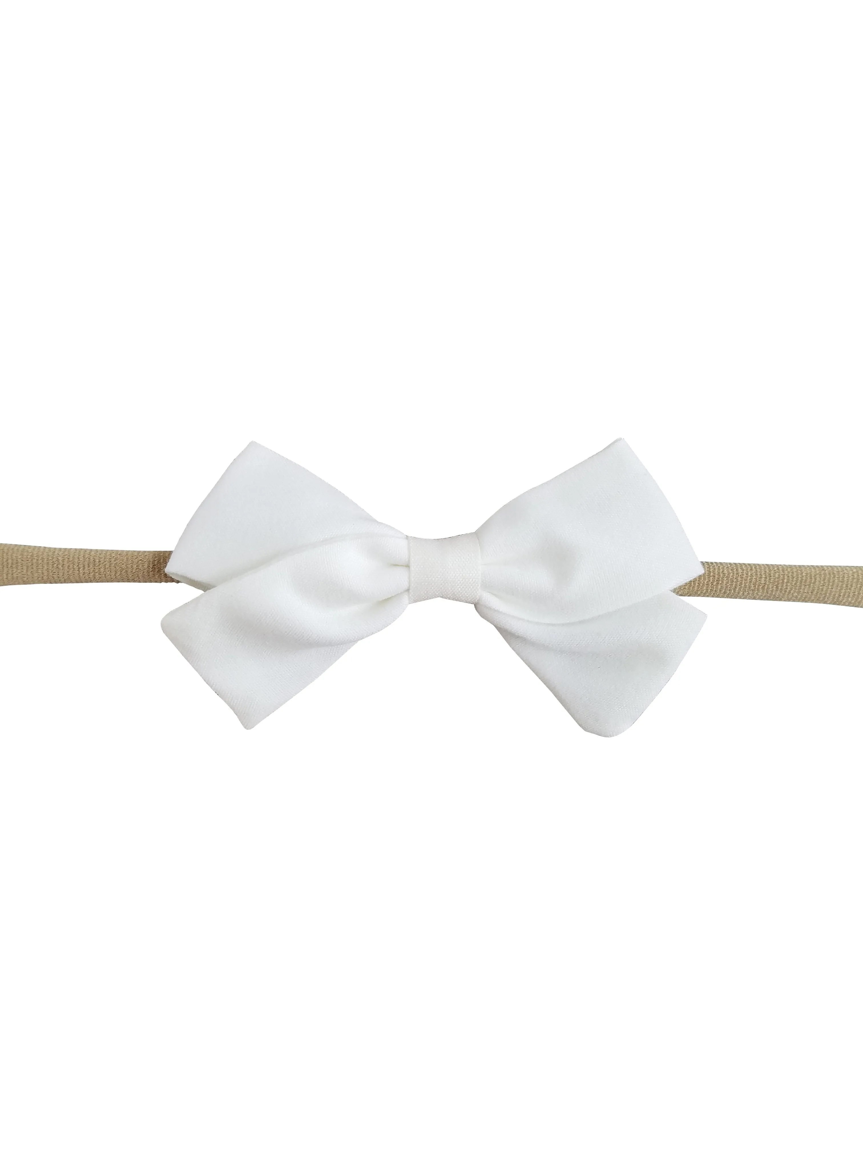 Handmade 3.5" Hair Bow on Soft Stretchy Nylon Headband