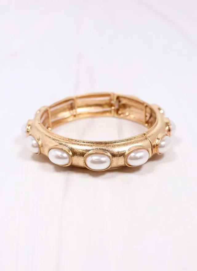 Harriette Pearl Bracelet Gold