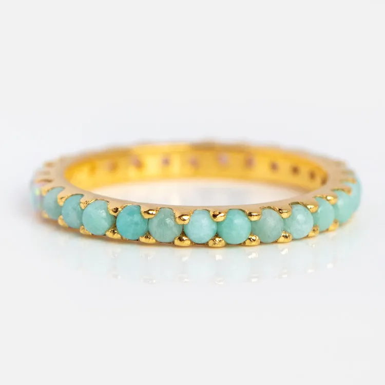 Indecisive Opal and Amazonite Eternity Band