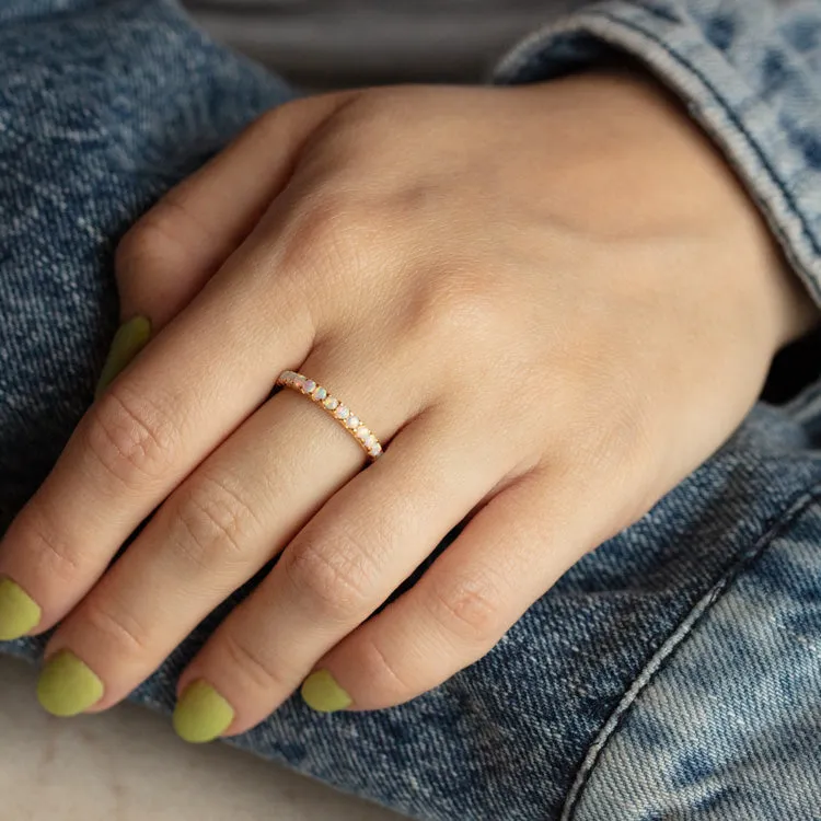 Indecisive Opal and Amazonite Eternity Band