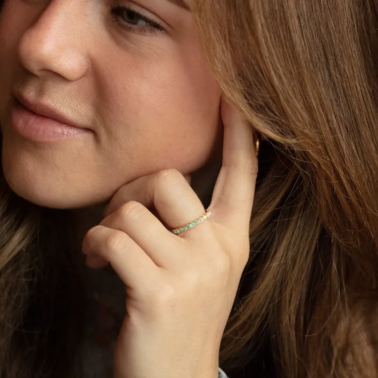 Indecisive Opal and Amazonite Eternity Band