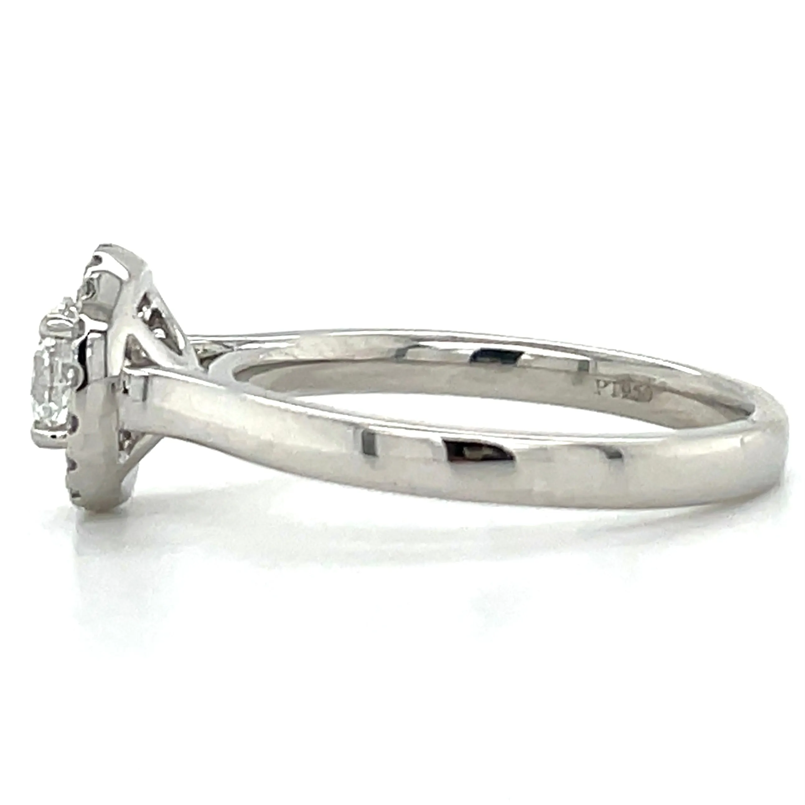 Jess - Platinum Earth Grown 0.59ct Round Halo Diamond Engagement Ring