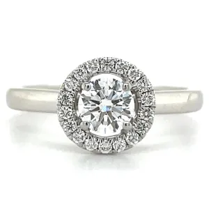 Jess - Platinum Earth Grown 0.59ct Round Halo Diamond Engagement Ring