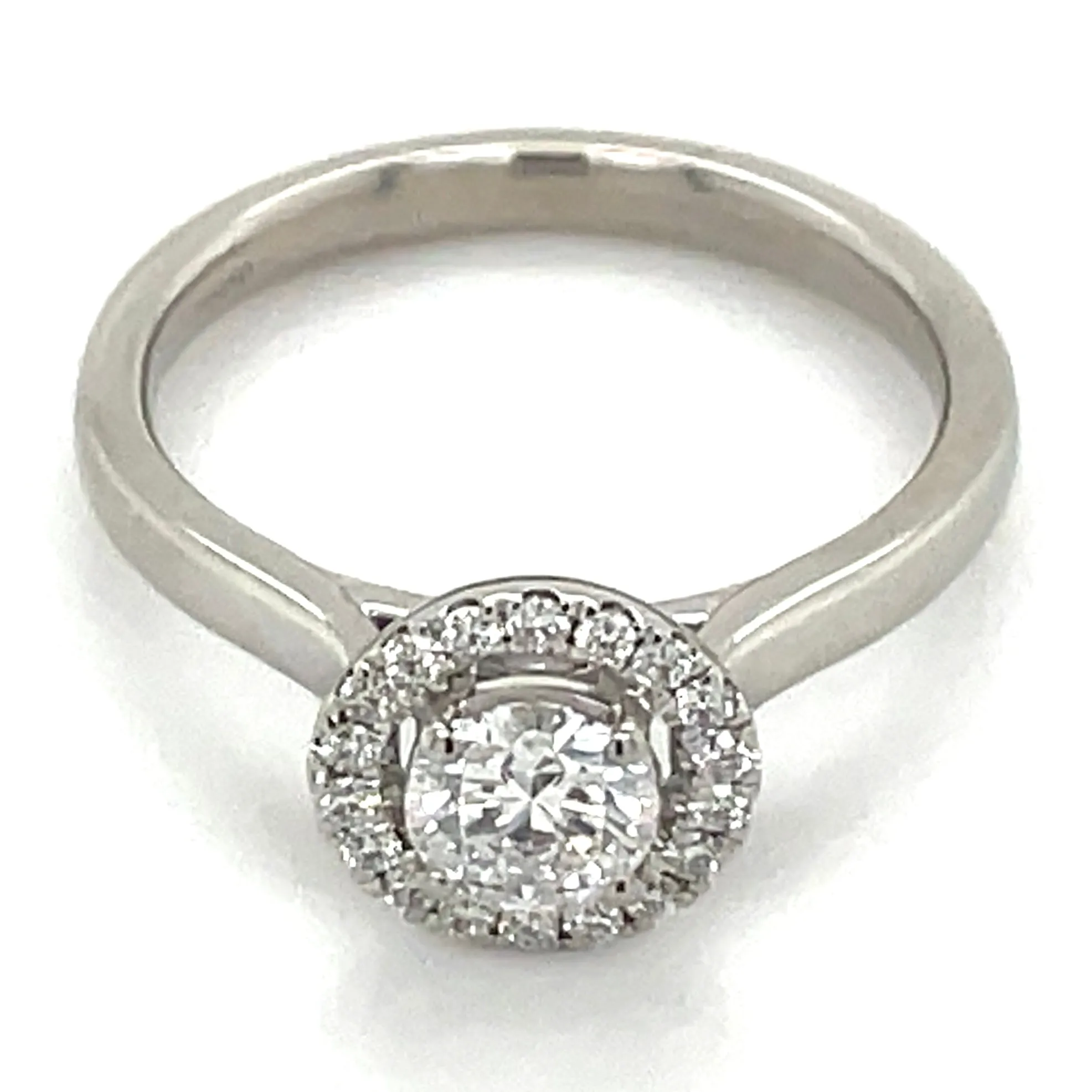 Jess - Platinum Earth Grown 0.59ct Round Halo Diamond Engagement Ring