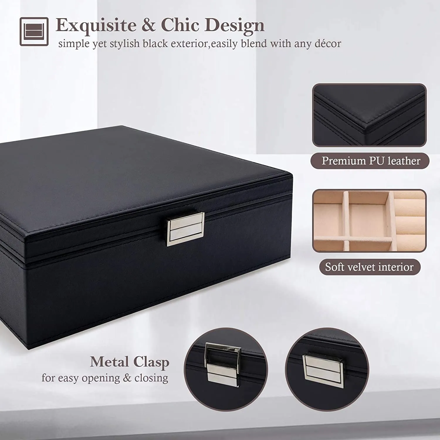 Jewelry Box Storage Case with Two Layers Display | ProCase