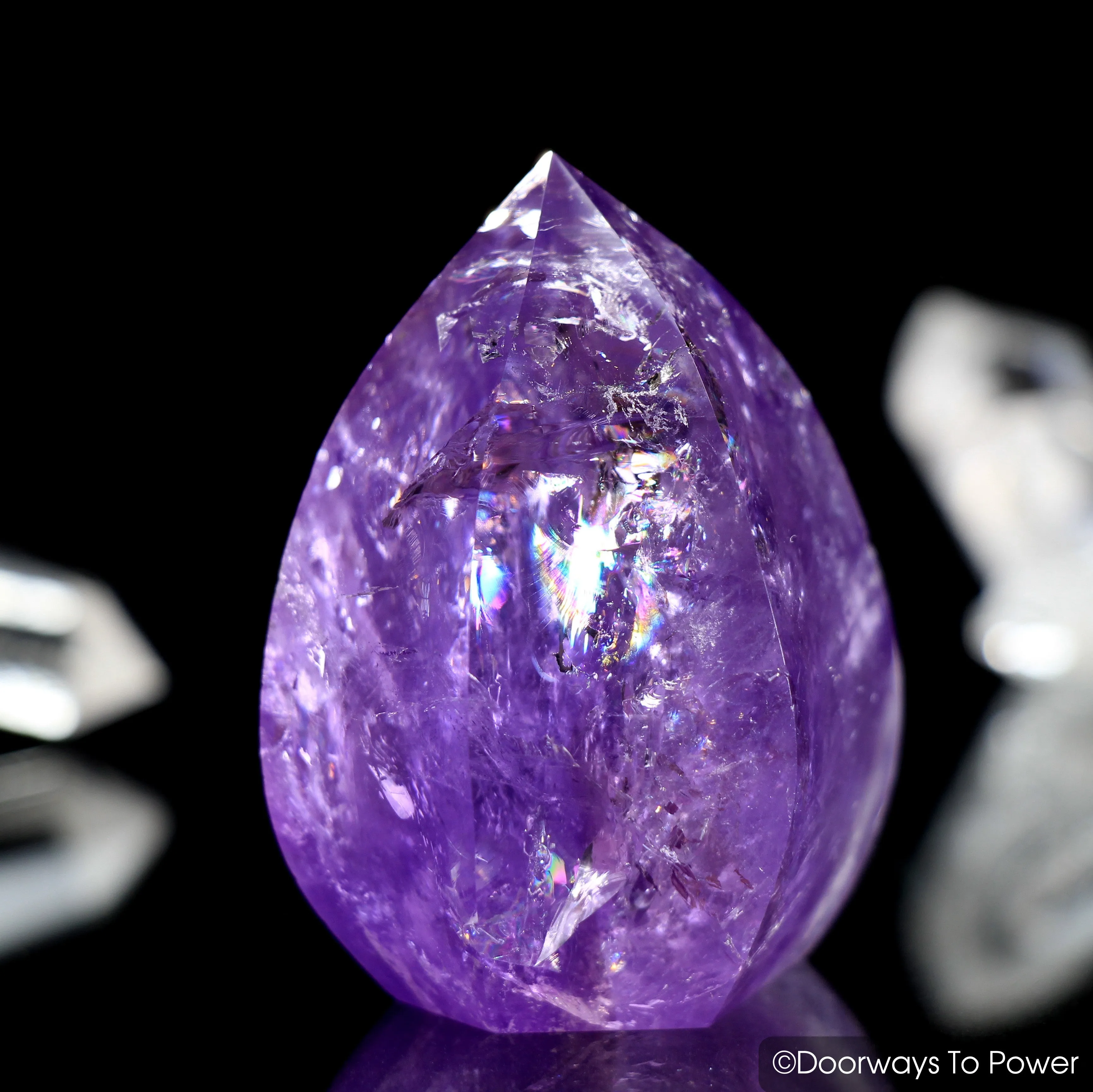 John of God Amethyst Casa Crystal Point w/ Rainbows 'Rainbow Warrior'