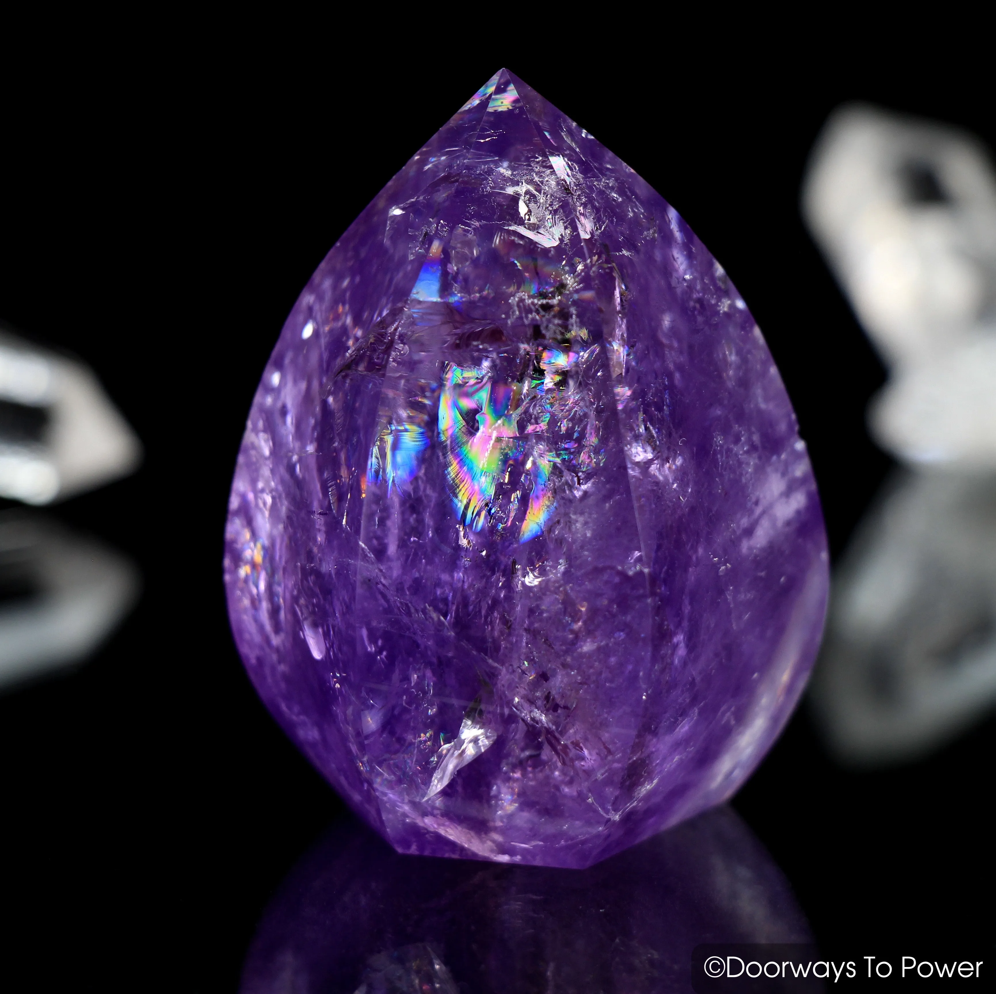 John of God Amethyst Casa Crystal Point w/ Rainbows 'Rainbow Warrior'