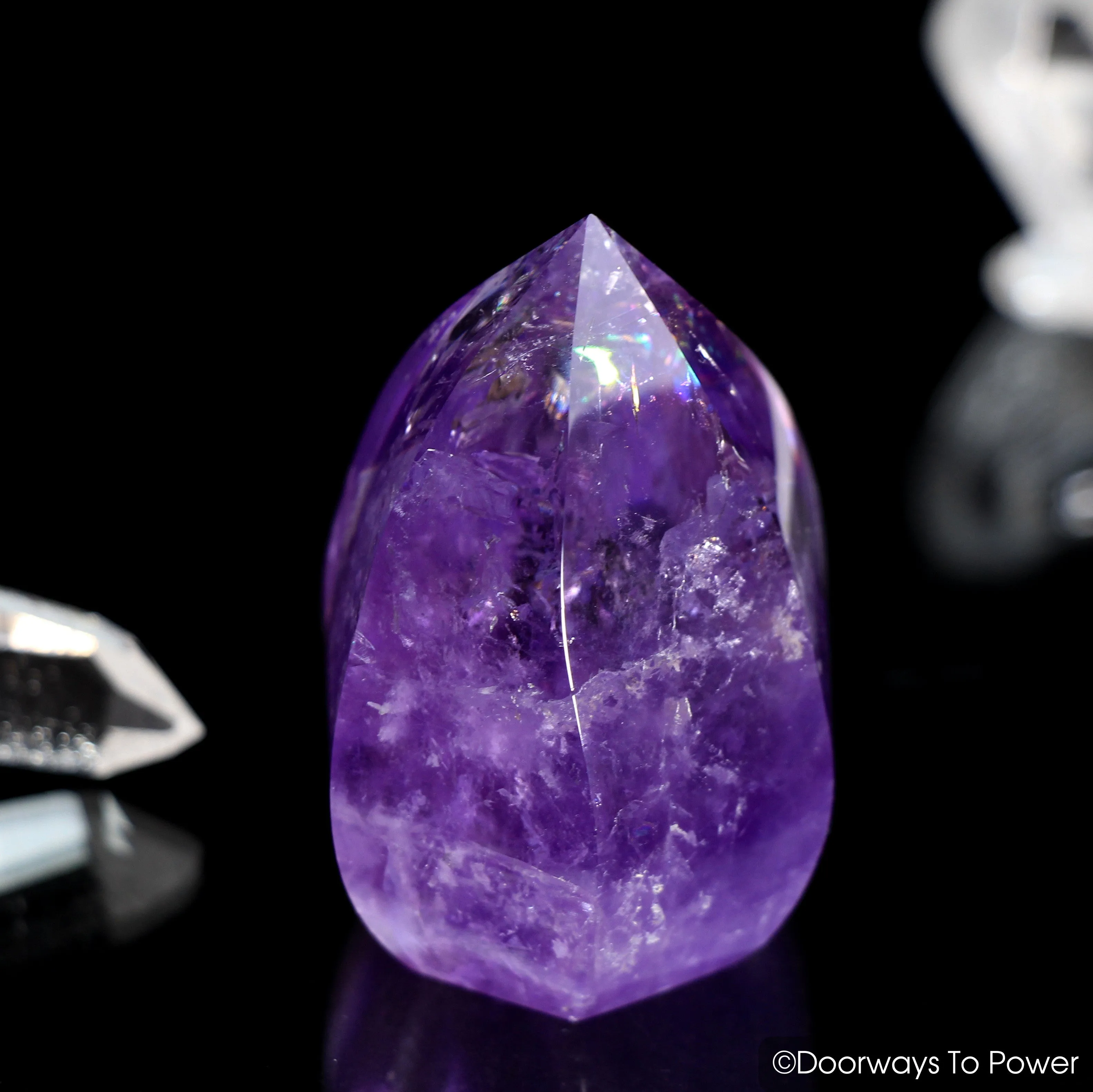 John of God Amethyst Casa Crystal Point w/ Rainbows 'Rainbow Warrior'