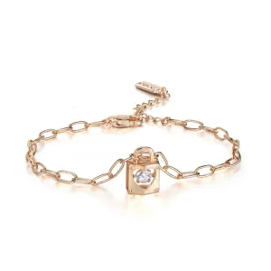 Love Lock with Zircon Bracelet for Women