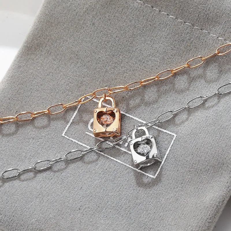 Love Lock with Zircon Bracelet for Women