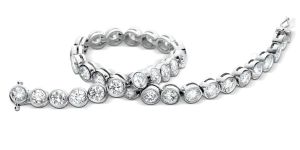 Luna 18ct White Gold Rub Over Set Diamond Bracelet