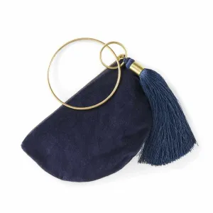 Lynette Velvet Bangle Purse - Navy