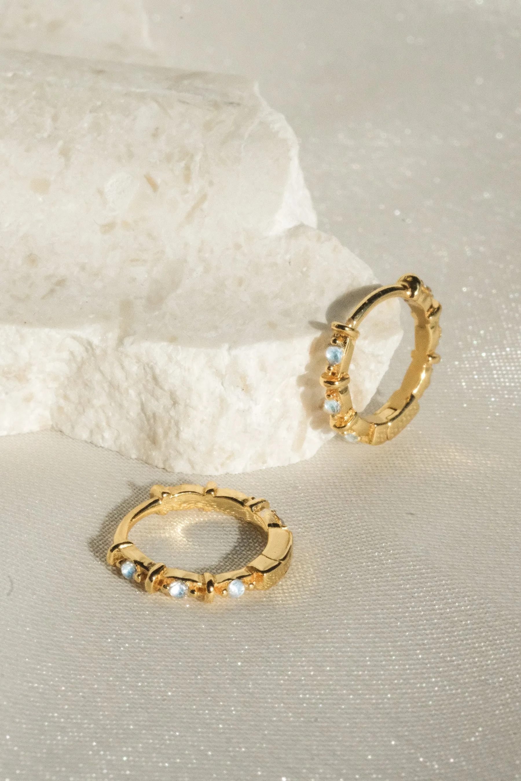 Madame Blanche Aquamarine Hoops