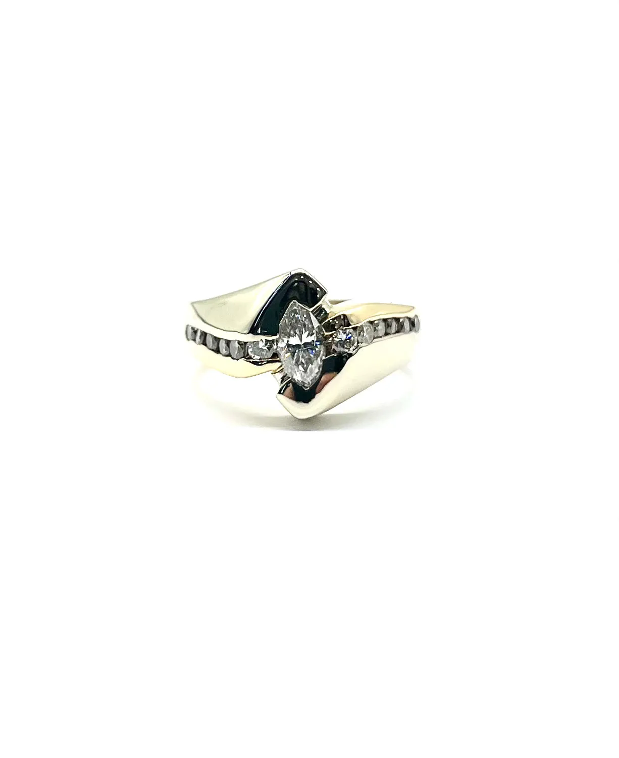 Marquise Bezel Set Diamond Ring