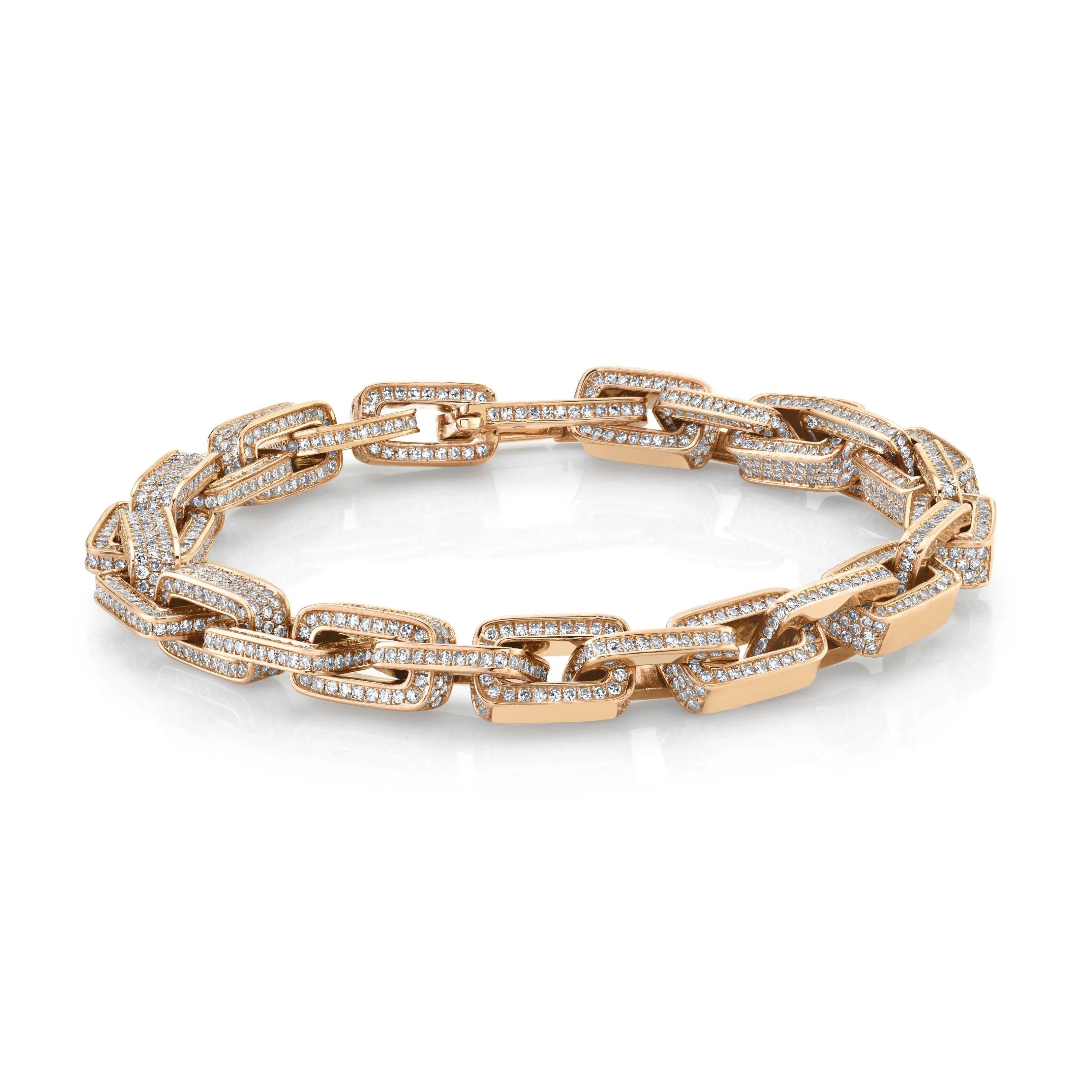 MEN'S DIAMOND PAVE DECO LINK BRACELET