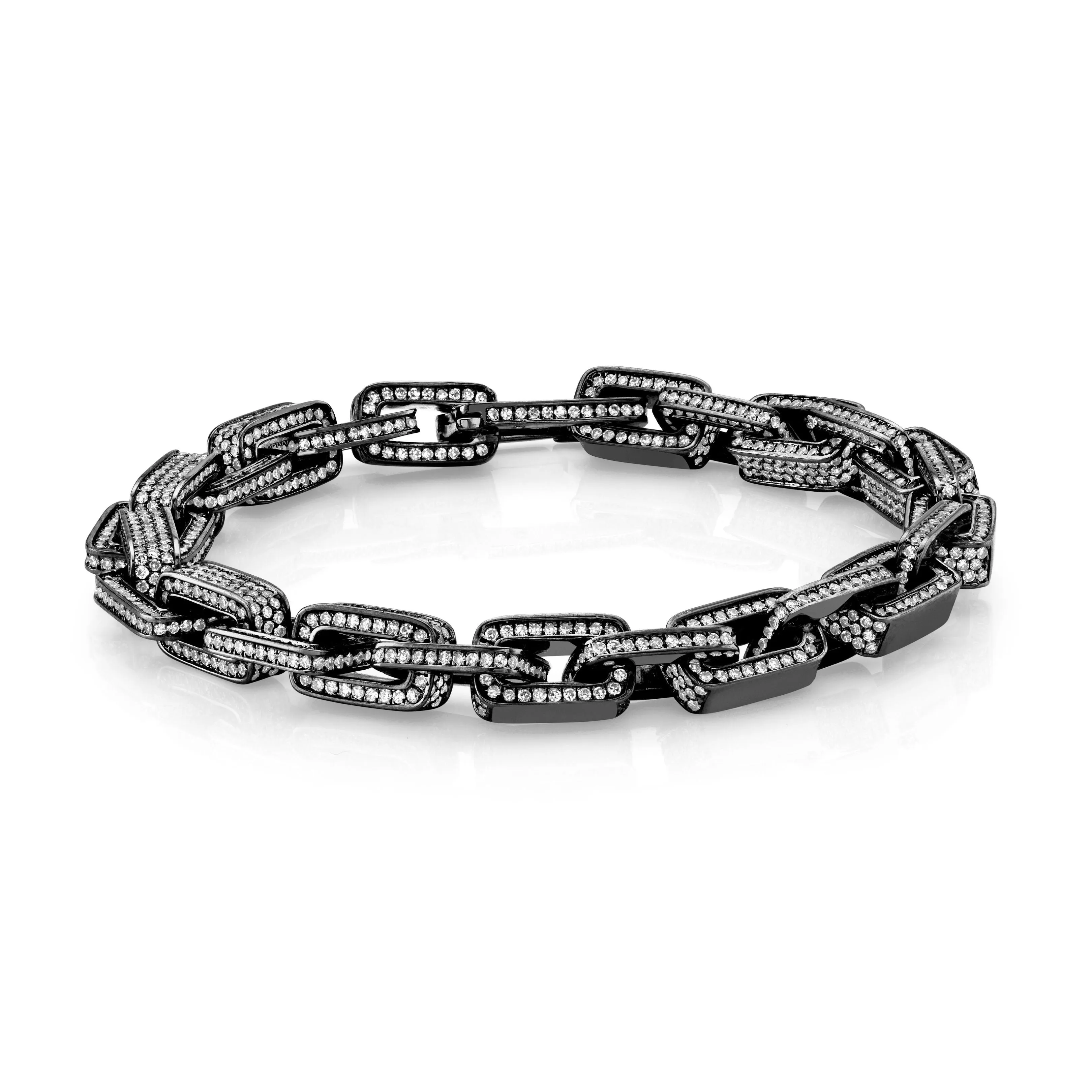 MEN'S DIAMOND PAVE DECO LINK BRACELET