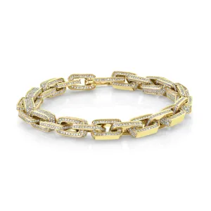 MEN'S DIAMOND PAVE DECO LINK BRACELET