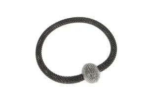 Mesh Bracelet with Textured Magnetic Ball Clasp