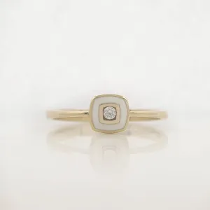 Minimalist square diamond ring