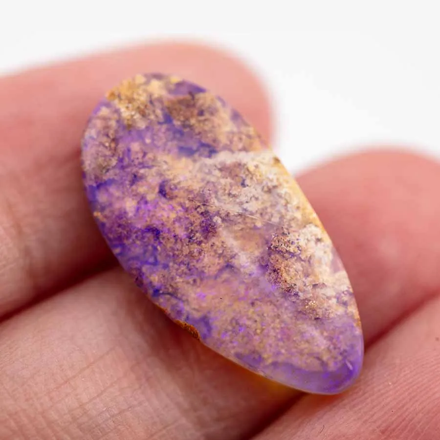 Natural Australian Boulder Opal Loose Gemstone Purple& Yellow