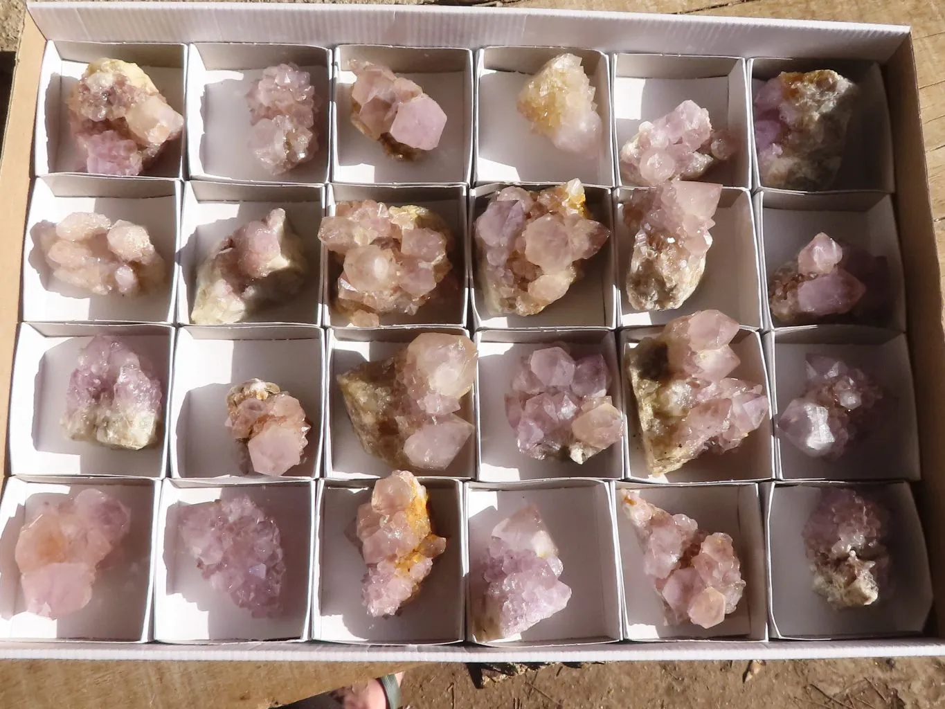 Natural Mixed Spirit Amethyst Quartz Crystals & Clusters x 24 From Boekenhouthoek, South Africa