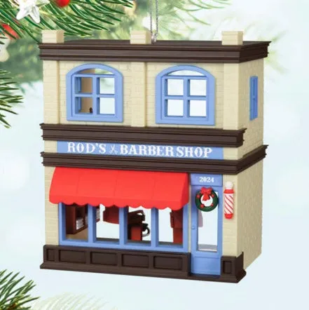 Nostalgic Houses and Shops Rod's Barbershop 2024 Ornament