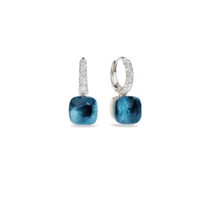 Nudo Earrings in London Blue Topaz with diamonds