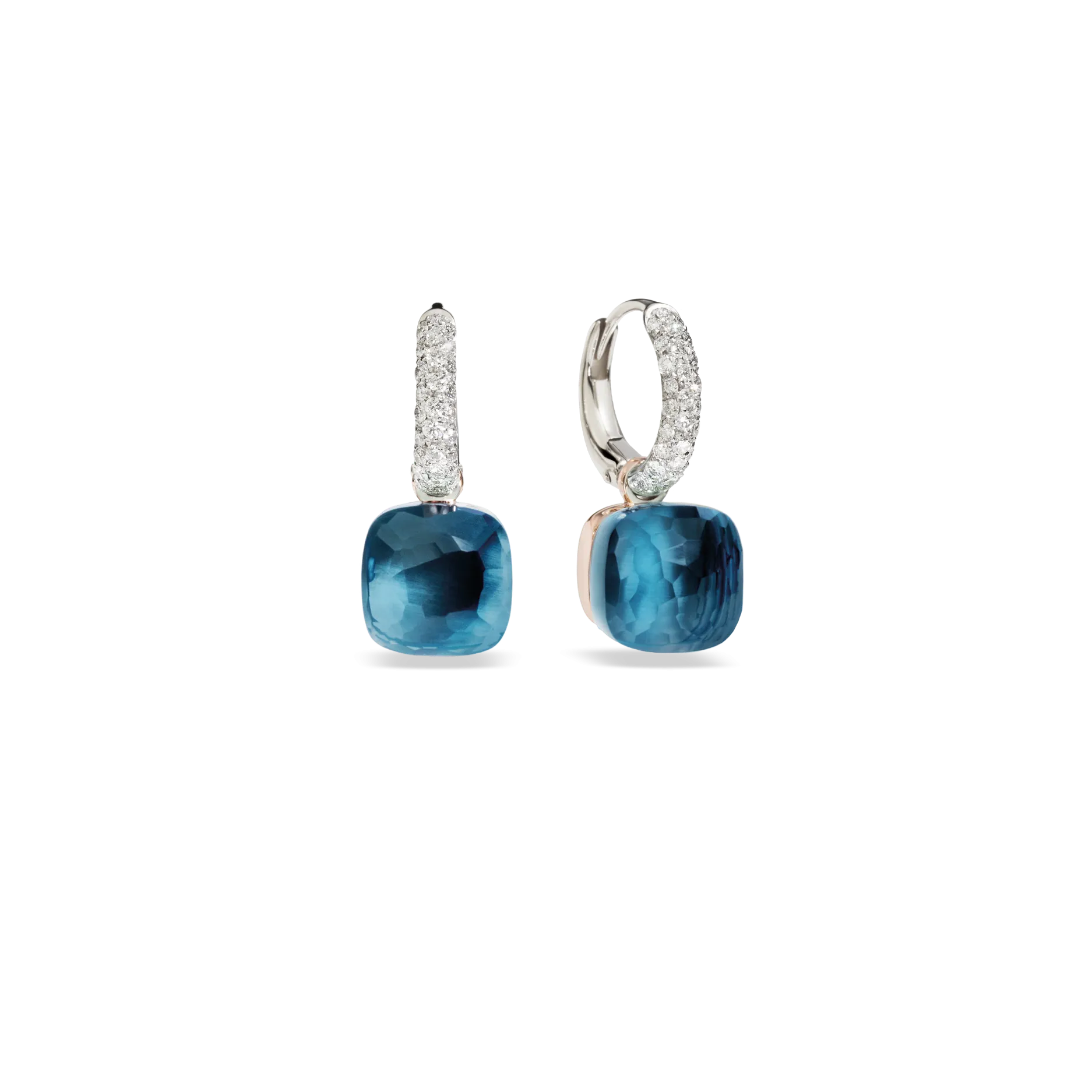 Nudo Earrings in London Blue Topaz with diamonds