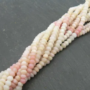 Pink Opal Shaded Faceted Rondelle Beads 14" Strand