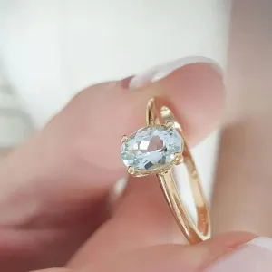 "MARE" Aquamarine Solitaire Ring