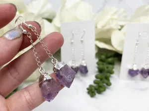 Raw Amethyst Earrings