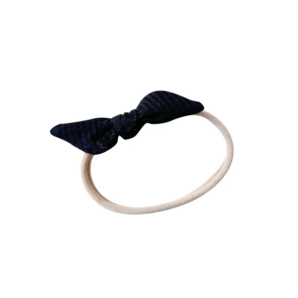 Ribbed Bamboo Little Knot Headband - Raven