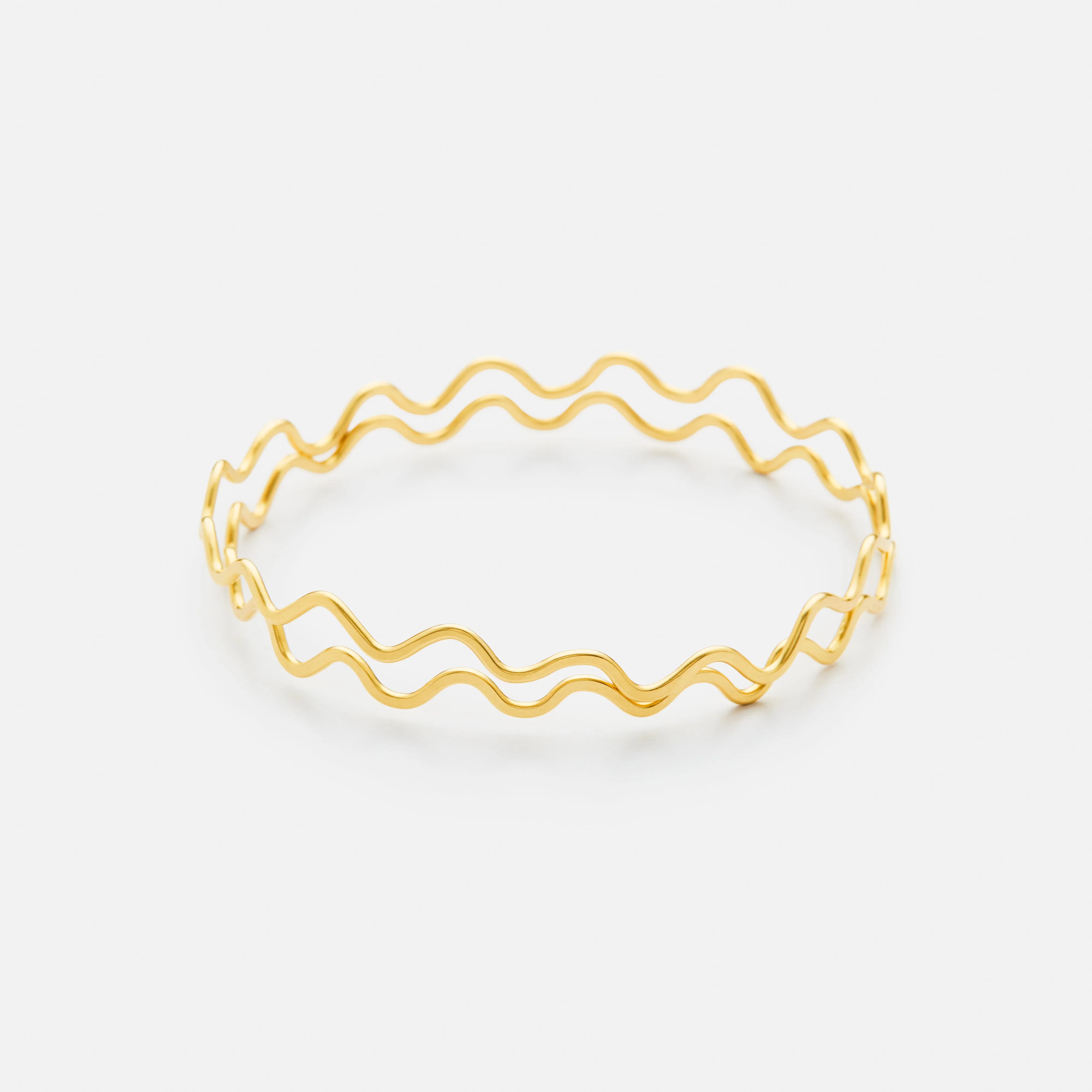 Ripple Bangle, 19K Gold