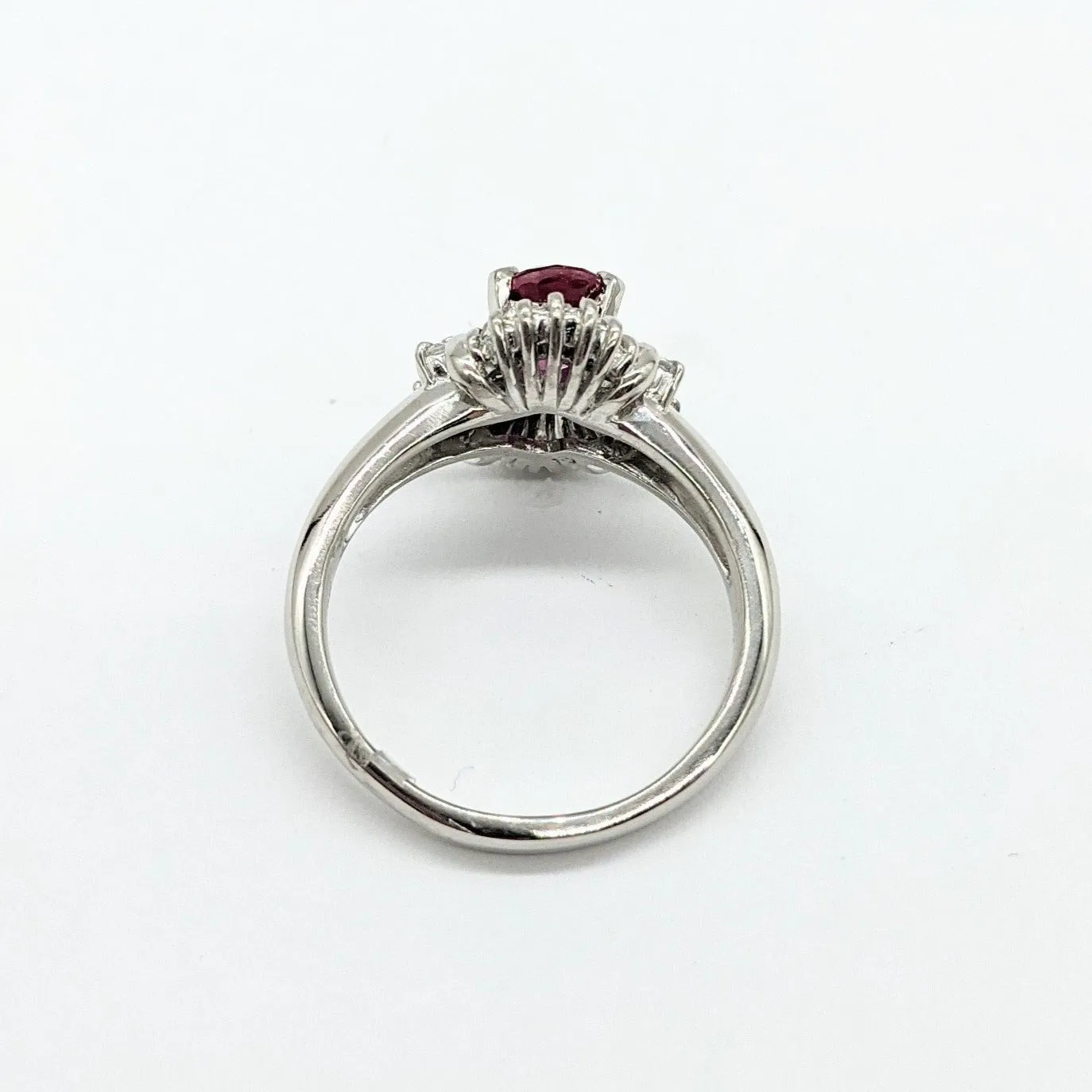 Rubelite and Diamond ladies fashion ring