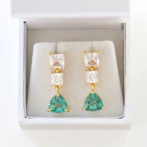 SAMPLE SALE- CZ and Topaz Statement Earrings