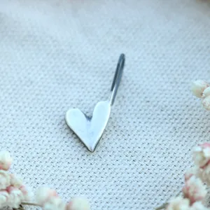 Sculpted Silver Heart Charm