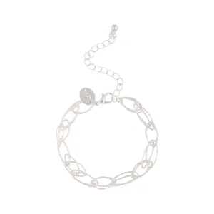 Silver Diamond Cut Link Bracelet