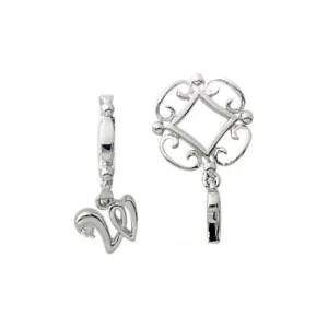 Silver W Initial Dangle Charm S222D