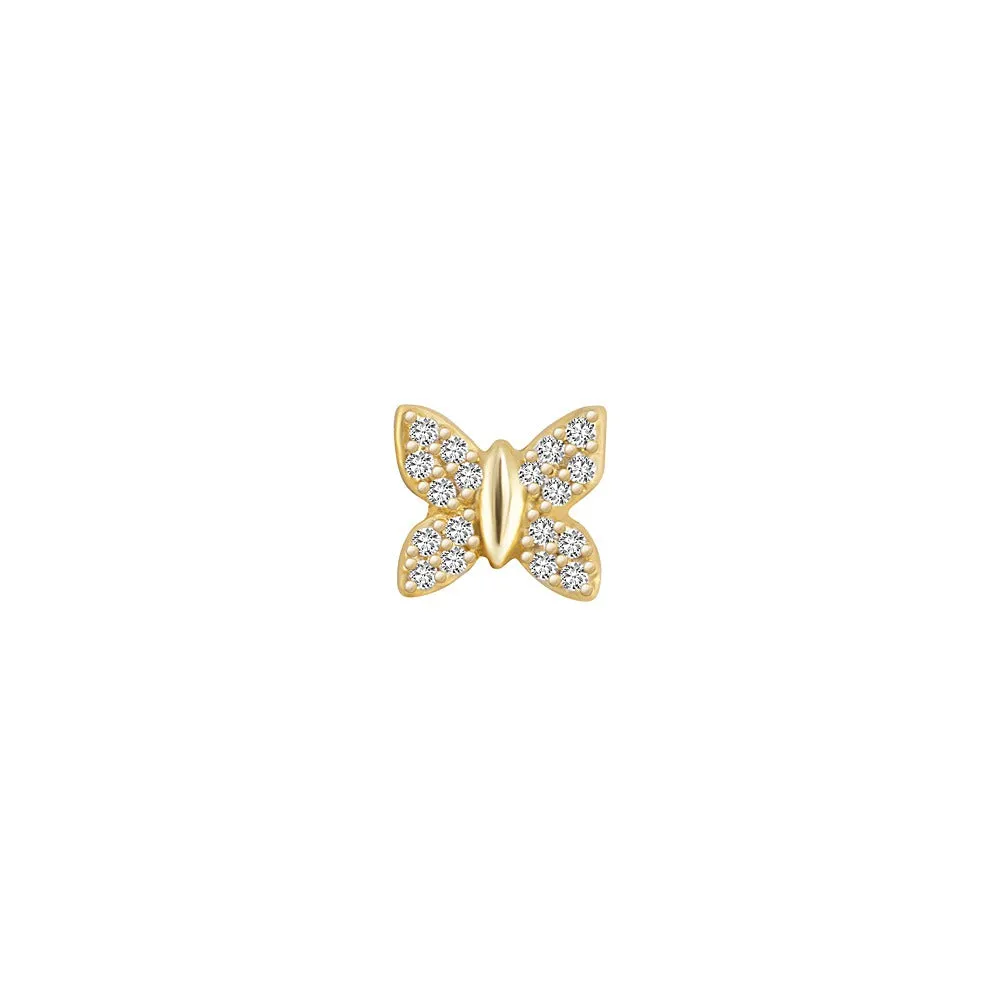 SKINNY SILVER BUTTERFLY CHARM (YELLOW)