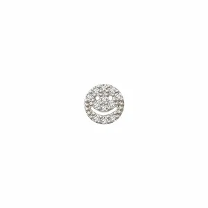 SKINNY SILVER HAPPY FACE CHARM (WHITE)