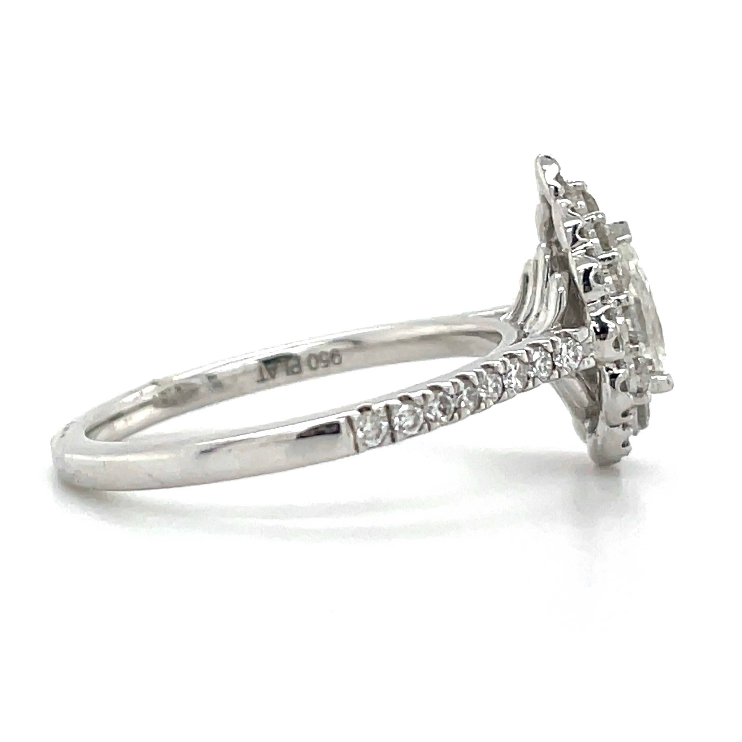 Soleste - Platinum Pear Double Halo Vintage Style 1.00ct Earth Grown Diamond Engagement Ring