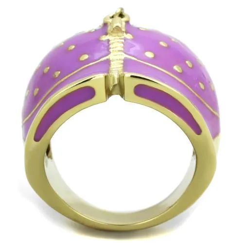 Steel Ring Epoxy Amethyst TK1621 for Women Style Plating