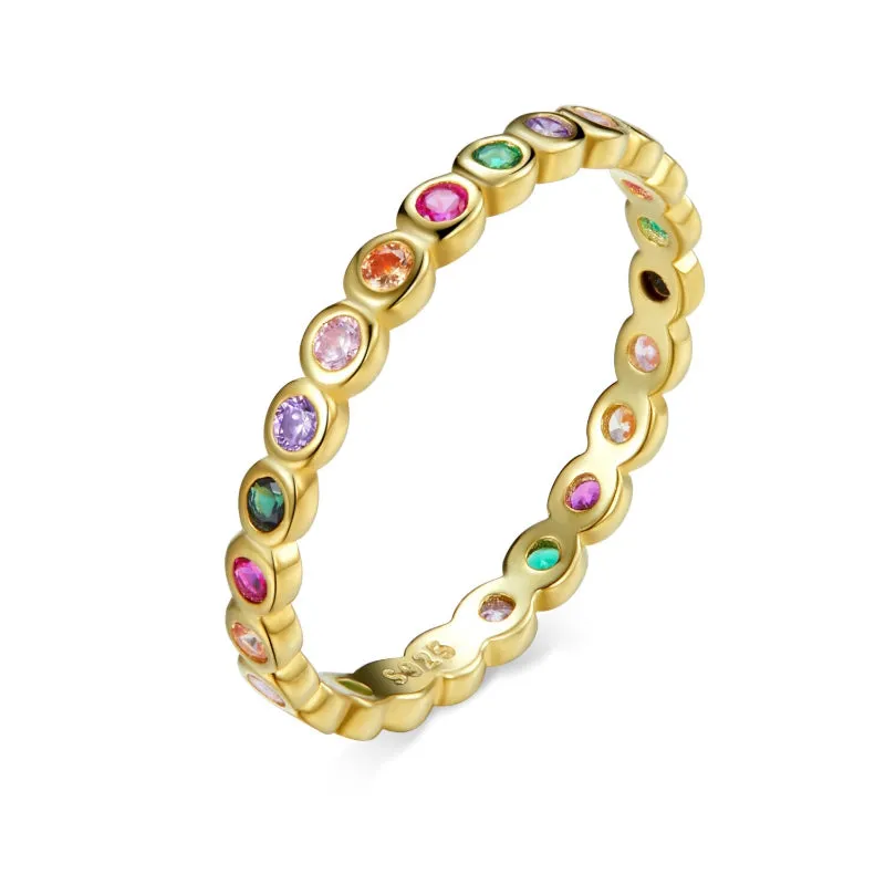 Sterling Silver Multi-Style Zircon Adorned Stackable Rings