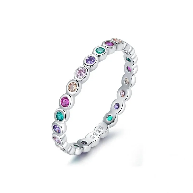 Sterling Silver Multi-Style Zircon Adorned Stackable Rings