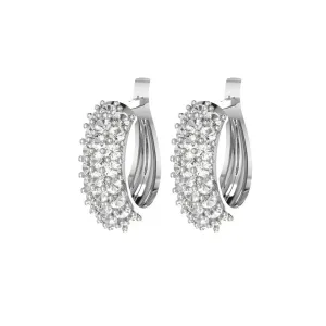 Sterling Silver White Topaz Mini Hoop Earrings